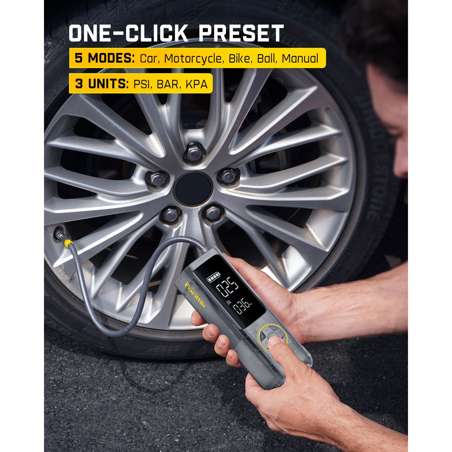 Fanttik X8 Apex Tire Inflator - Multiple modes and units