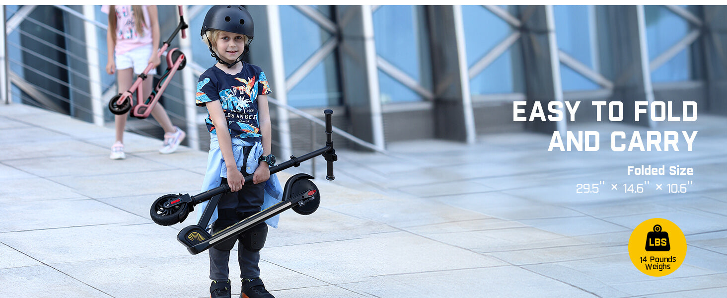 FanttikRide C9 Pro Electric Scooter for Kids Ages 8-12, Colorful Rainbow Lights, 5/8/10MPH, 5 Miles Range, LED Display, Adjustable Height, Foldable, Gifts for Boys and Girls up to 132 lbs