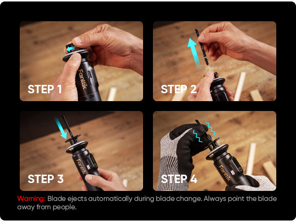 Fanttik R11 Pro Brushless Cordless Mini Reciprocating Saw, 0–2200 SPM Variable Speed, Type-C Fast Charging, Tool-Free Blade Change, 5-Blade Kit for Wood, Metal & PVC