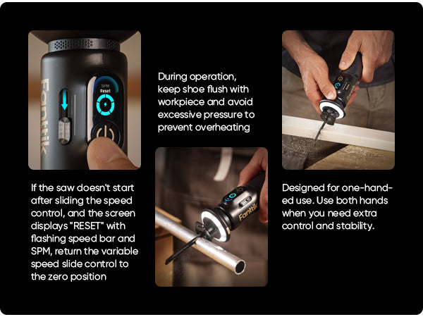 Fanttik R11 Pro Brushless Cordless Mini Reciprocating Saw, 0–2200 SPM Variable Speed, Type-C Fast Charging, Tool-Free Blade Change, 5-Blade Kit for Wood, Metal & PVC