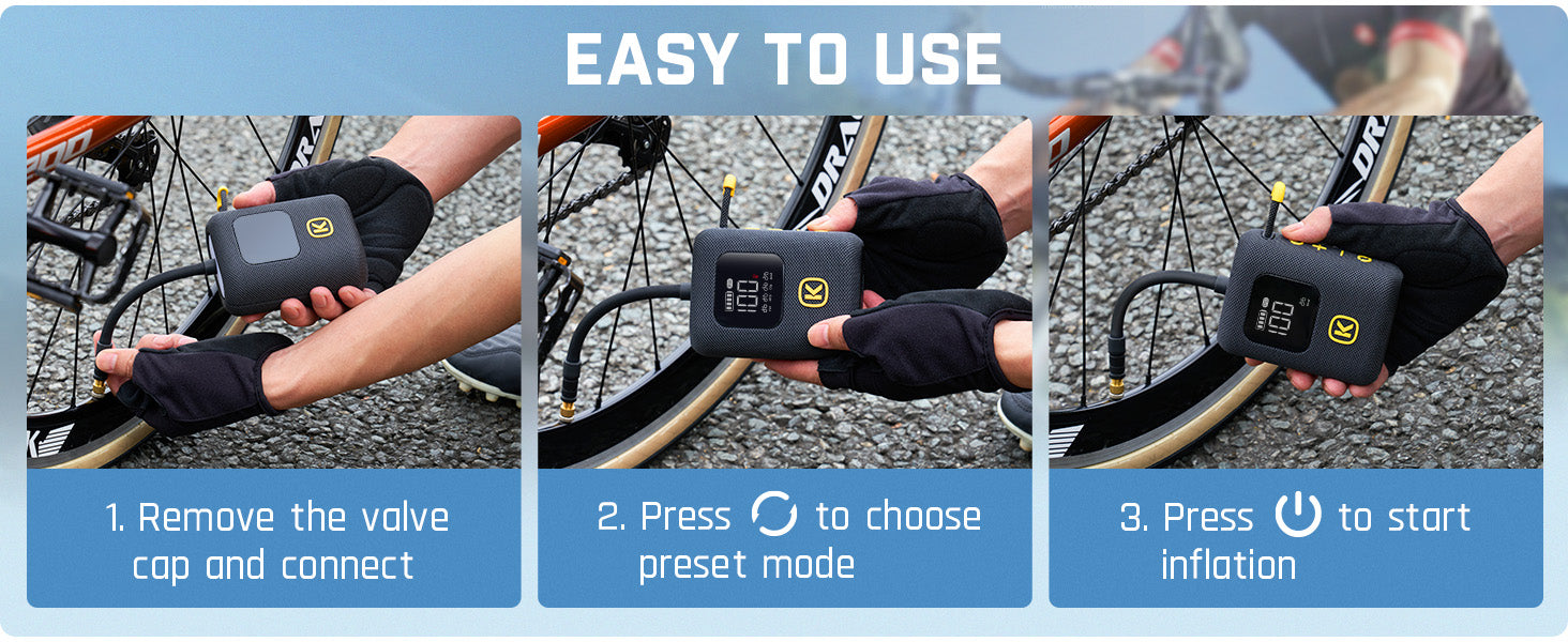 Fanttik X8 Ace Bike Pump 150PSI Fast Portable Tire Inflator, Coreless Rechargeable Electric Bicycle Air Pump
