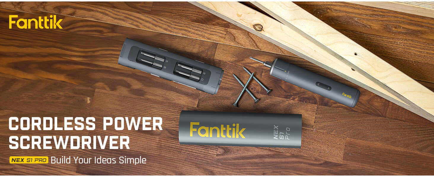 Fanttik NEX S1 Pro Cordless Power Screwdriver, Electric Screwdriver Set with 16 Bits