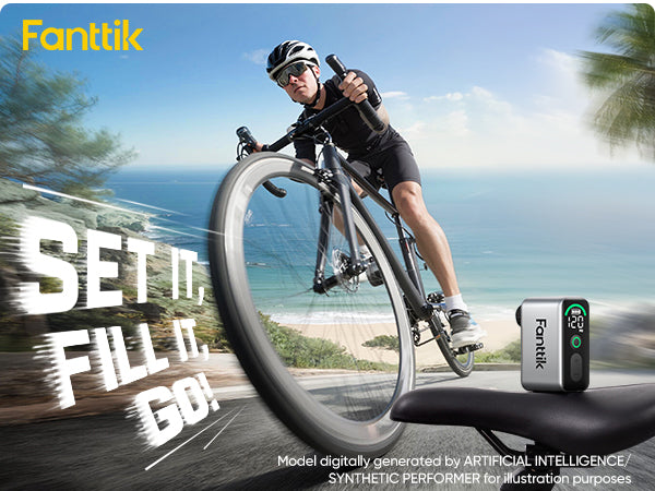 Fanttik X10 Ace Tiny Mini Bike Pump, 120 PSI Compact Air Pump with Presta and Schrader Valve, Fast Inflate Bicycle Pump for Road Bike
