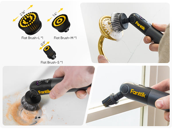 Fanttik Flip G10 Nano HomeCare Cordless Electric Spin Scrubber, 360° High-Torque Rotation, 2-Speed & 3-Angle, IPX7 Waterproof Cleaning Brush with 7 Brush Heads for Grout, Tiles, Sinks, Crevices