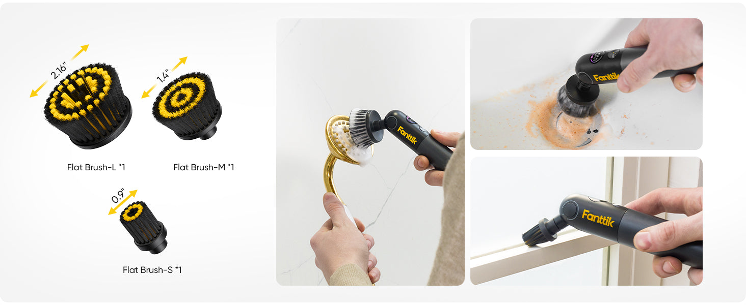 Fanttik Flip G10 Nano HomeCare Cordless Electric Spin Scrubber, 360° High-Torque Rotation, 2-Speed & 3-Angle, IPX7 Waterproof Cleaning Brush with 7 Brush Heads for Grout, Tiles, Sinks, Crevices