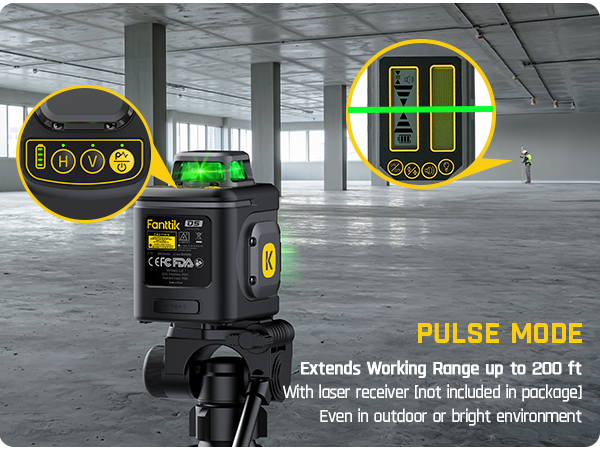Fanttik D5 Laser Level 360°, Self-Leveling Green Cross Line Laser 100 ft, 4000 mAh Rechargeable Battery, Magnetic Bracket, for Picture Hanging and Renovation