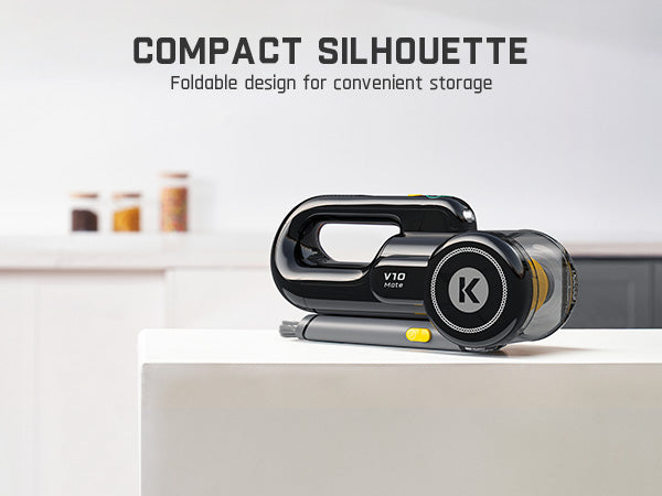 Fanttik DynamicClean™ V10 Mate Pivoting Cordless Handheld Vacuum, 14kPa/40AW, 2.5H Fast Charge, 16.9 oz Large Dustcup, 100W Brushless Motor& LED Light, Portable Vacuum for Car Home Cleaning