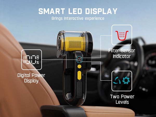 Fanttik DynamicClean™ V10 Mate Pivoting Cordless Handheld Vacuum, 14kPa/40AW, 2.5H Fast Charge, 16.9 oz Large Dustcup, 100W Brushless Motor& LED Light, Portable Vacuum for Car Home Cleaning