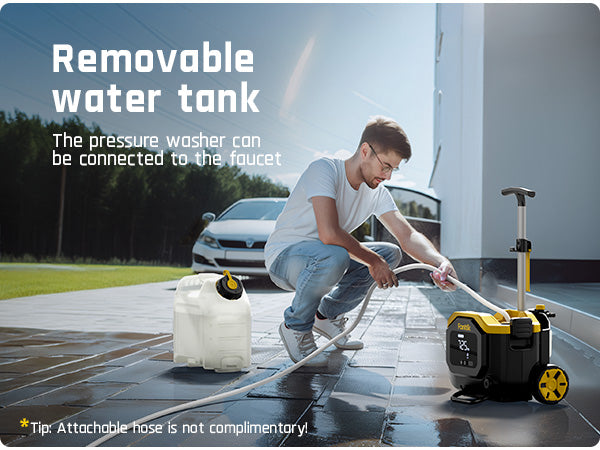 Fanttik NB8 Ultra Cordless Pressure Washer w/4.0 Gal Tank, Max 725PSI Electric Power Washer with 5-in-1 Nozzle, 20FT Hose, Adjustable Pressure, Foam Cannon Power Washer Cleaning for Car Washing, Patio