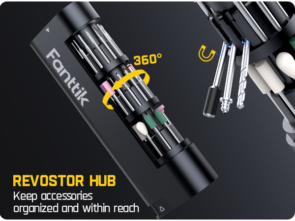 Fanttik F2 PRO Cordless Rotary Tool Kit 4V, Strong Magnetic Motor, Revostor Hub, 5 Variable Speed, 25000 RPM, 55 Accessories, for Sanding, Polishing, Drilling, Carving, Cutting DIY Crafts