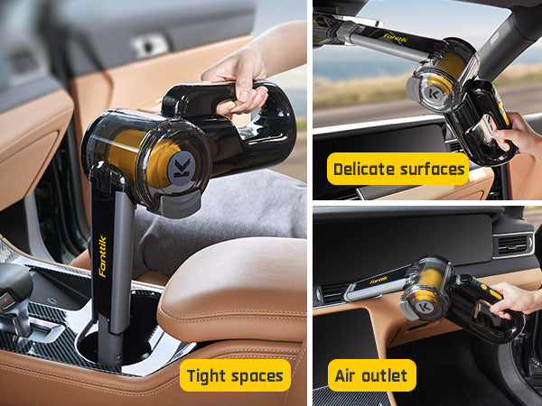 Fanttik DynamicClean™ V10 Apex Pivoting Car Vacuum Cordless, 17000Pa/50AW, 2.5H Fast Charge, 16.9 oz Large Dustcup, 130W Brushless Motor& LED Light, Portable Vacuum for Car Home Cleaning