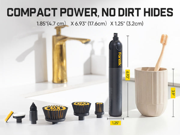 Fanttik Flip G10 Nano HomeCare Cordless Electric Spin Scrubber, 360° High-Torque Rotation, 2-Speed & 3-Angle, IPX7 Waterproof Cleaning Brush with 7 Brush Heads for Grout, Tiles, Sinks, Crevices