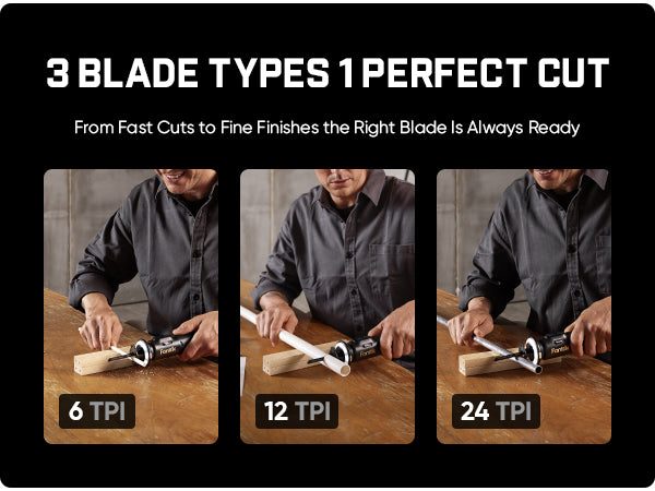 Fanttik R11 Pro Brushless Cordless Mini Reciprocating Saw, 0–2200 SPM Variable Speed, Type-C Fast Charging, Tool-Free Blade Change, 5-Blade Kit for Wood, Metal & PVC