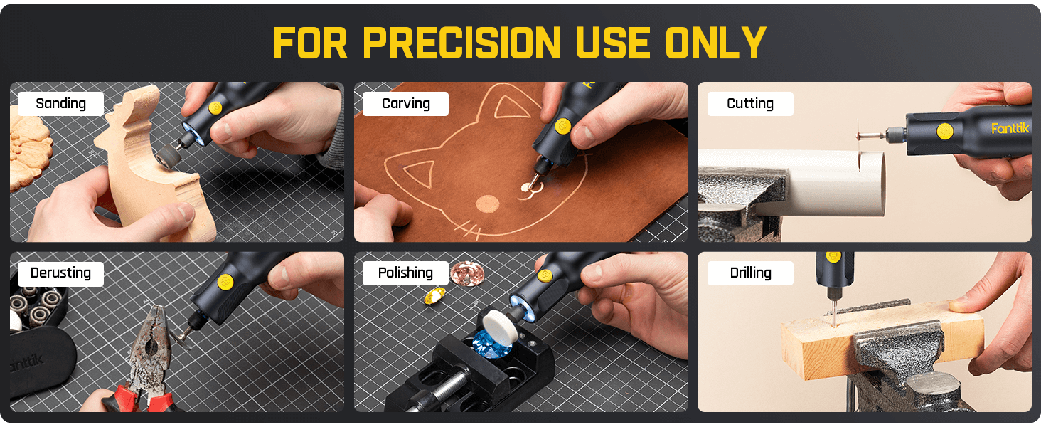 Fanttik F2 PRO Cordless Rotary Tool Kit 4V, Strong Magnetic Motor, Revostor Hub, 5 Variable Speed, 25000 RPM, 55 Accessories, for Sanding, Polishing, Drilling, Carving, Cutting DIY Crafts