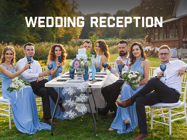 FanttikOutdoor X8 Pro 8ft Folding Table with Six Legs, 500 LBS Heavy Duty Plastic Fold-in-Half Table, Foldable Table w/Handle for Indoor Outdoor Party Wedding Office Camping Banquet