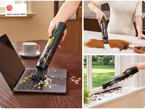 Fanttik V8 Mate Upgraded Cordless Car Vacuum, Portable Mini Vacuum with 13000pa Suction Power, 2 Suction Modes, Type-C Charge, Handheld Vacuum for Car, Small Tasks, Keyboards, Office Desk