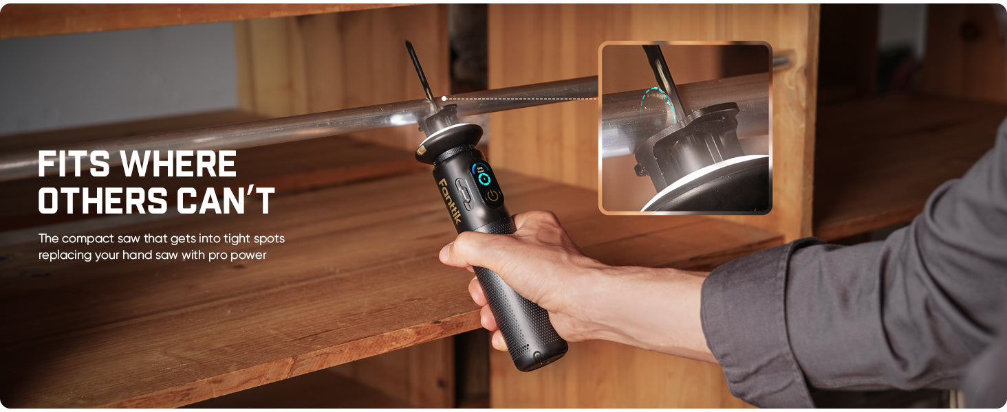 Fanttik R11 Pro Brushless Cordless Mini Reciprocating Saw, 0–2200 SPM Variable Speed, Type-C Fast Charging, Tool-Free Blade Change, 5-Blade Kit for Wood, Metal & PVC