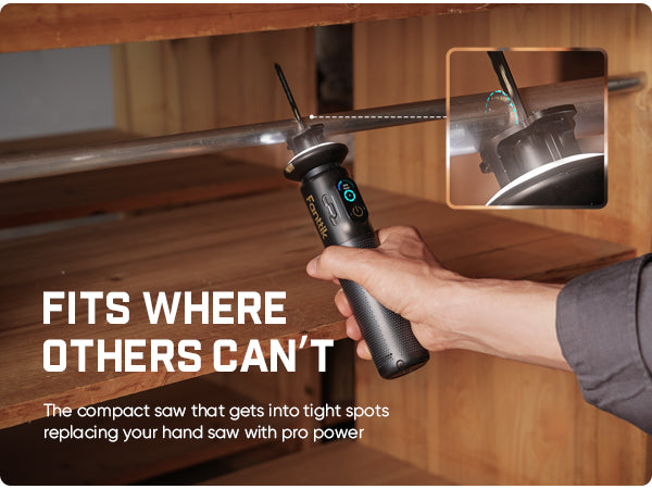 Fanttik R11 Pro Brushless Cordless Mini Reciprocating Saw, 0–2200 SPM Variable Speed, Type-C Fast Charging, Tool-Free Blade Change, 5-Blade Kit for Wood, Metal & PVC