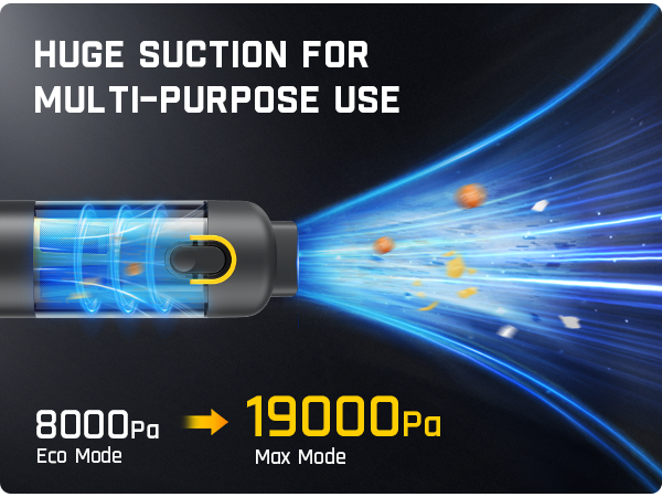 Fanttik Slim V8 Apex Car Vacuum, 19000PA High Power, 4 in 1 Portable Mini Vacuum, 2.5H Type-C Fast Charge, 40 Mins Runtime, RobustClean™ Handheld Vacuum for Car, Home, Keyboard Cleaning