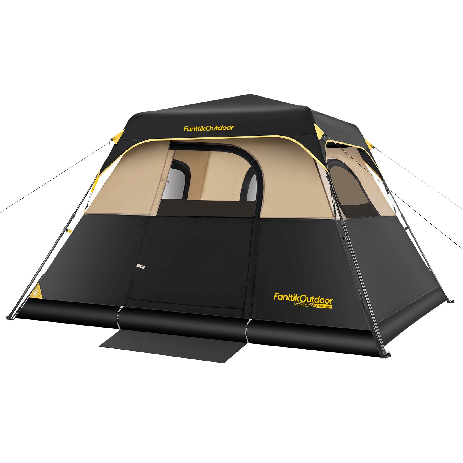 instant cabin tent FanttikOutdoor C4 Pro 4-Person Instant Camping Tent, 60-Second Easy Setup, Waterproof Cabin Tent with Rainfly