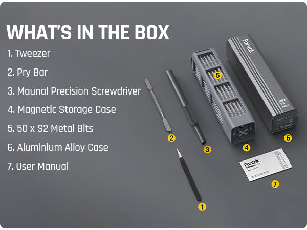 Fanttik X5 MAX Precision Screwdriver Set, 50-in-1 Magnetic Bits