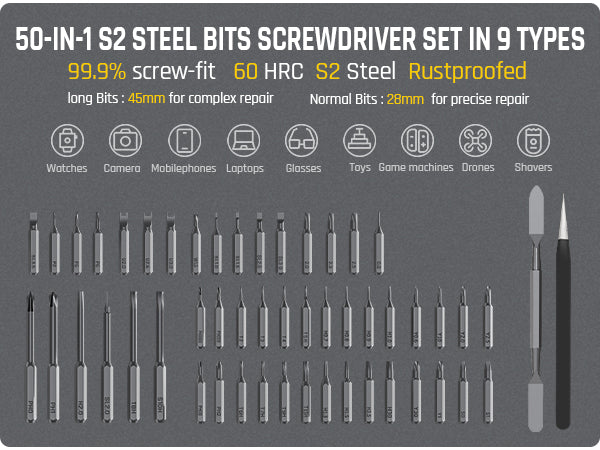 Fanttik X5 MAX Precision Screwdriver Set, 50-in-1 Magnetic Bits