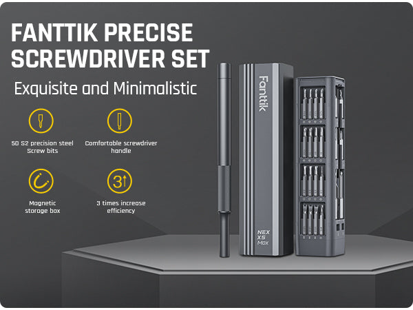 Fanttik X5 MAX Precision Screwdriver Set, 50-in-1 Magnetic Bits