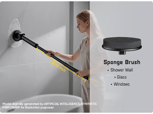 Fanttik G9 Pro Electric Scrubber, Dual-Speed (230/325 RPM) Rotary Cleaner with 6 Brush Heads, Adjustable Angle & Extendable Handle, IPX7 Waterproof, Type-C Charging for Bathroom, Tile, Grout