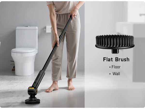 Fanttik G9 Pro Electric Scrubber, Dual-Speed (230/325 RPM) Rotary Cleaner with 6 Brush Heads, Adjustable Angle & Extendable Handle, IPX7 Waterproof, Type-C Charging for Bathroom, Tile, Grout