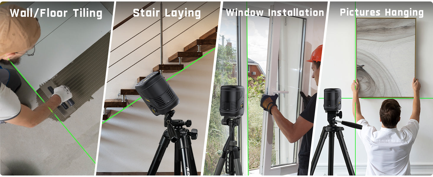 Fanttik D2 PLUS Cross Line Laser, Vertical Green Beam Spread Covers of 130°, DIY Self-leveling Mode, 2600mAh Built-in Rechargeable Battery, 100Ft Visibility, Pulse Mode, Class II (<1 mW max output)