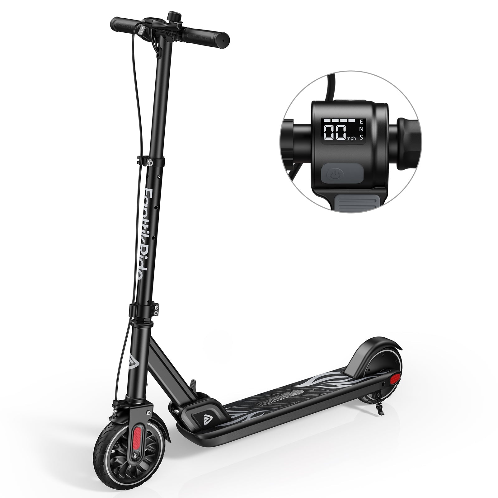 FanttikRide T9 Electric Scooter for Teenage Kids, 7/10/12 MPH, Visible Battery Level, Height Adjustable and Foldable, Electric Scooter for Kids 13+, The Best Gift for Kids