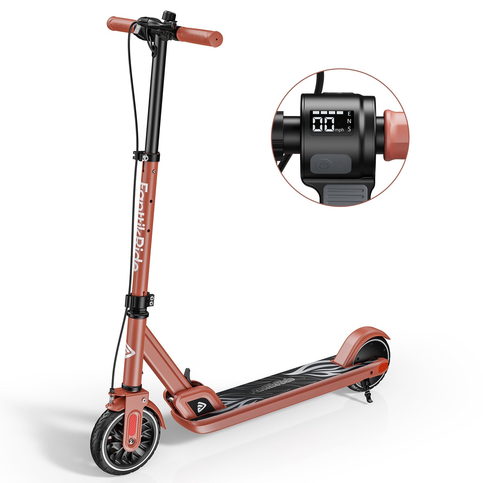 FanttikRide T9 Electric Scooter for Teenage Kids, 7/10/12 MPH, Visible Battery Level, Height Adjustable and Foldable, Electric Scooter for Kids 13+, The Best Gift for Kids