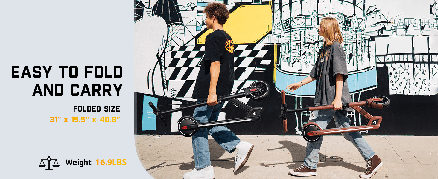 FanttikRide T9 Apex Electric Scooter for Kids 13+ 200W Motor, LED Colorful Lights with Bluetooth Music Speaker, 7/10/12 MPH Digital Display, Adjustable Height, Foldable E-Scooter for Teens