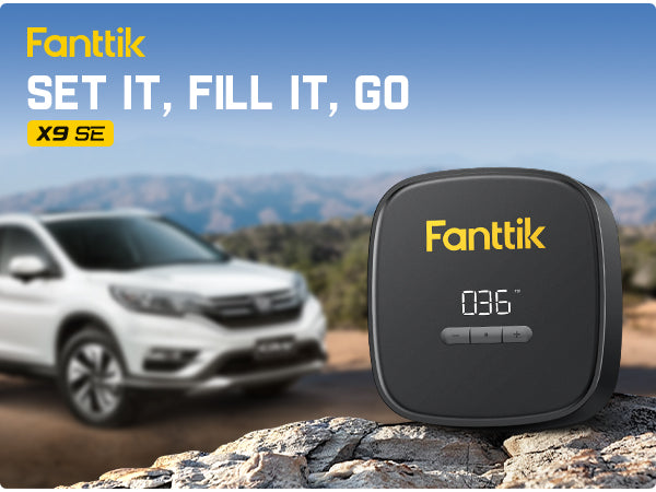 Fanttik X9 SE Tire Inflator Portable Air Compressor for Car, 12V DC Tire Pump with Pressure Gauge, 9.8ft Long Charging Power Auto Air Pump for Car, Motorcycle