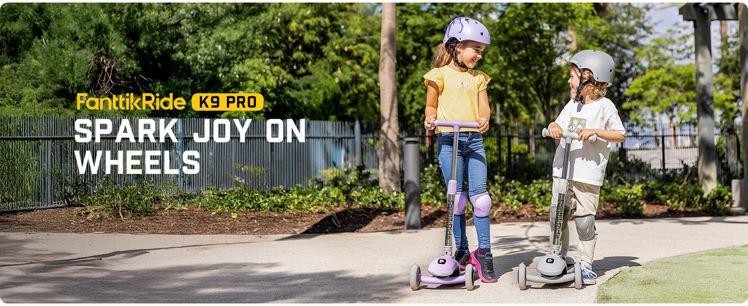 FanttikRide K9 Pro Electric Scooter for Kids 3-6, Adjustable Handlebar Height for Riders 3.3-4.6ft, 88 lbs, Up to 40 min Continuous Time, 4 Miles Range, AI & 2 Max Speed 3.7/6.2 MPH