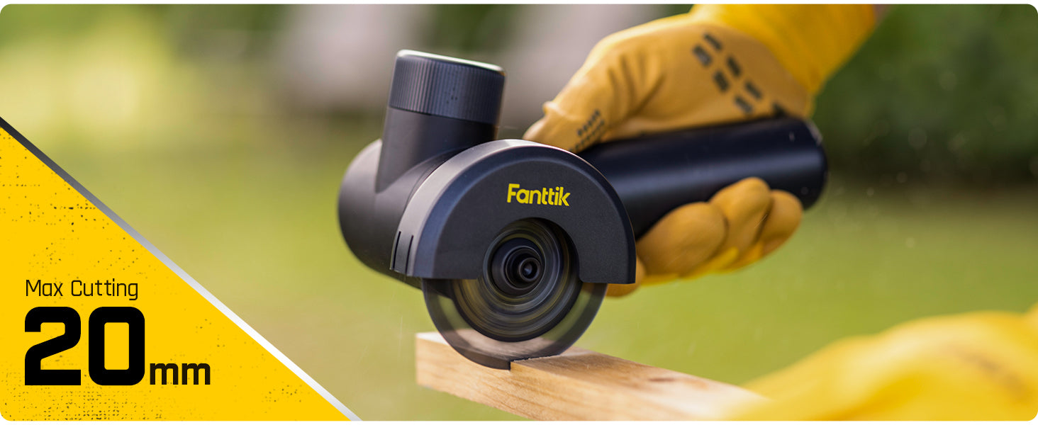 Fanttik M10 ACE Cordless Angle Grinder Brushless, 3 Inch Compact Cut Off Tool with LED Display, 3 Variable Modes, Double Security, Type-C Fast Charging, 10000RPM Mini Cutter with 4 Blades