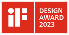 iF Design Award 2023 logo on a red background