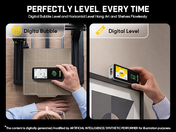 Fanttik A11 Ultra X laser measuring tool, digital bubble level and digital level, used for 3D printer leveling and hanging art frames, shelves perfectly level