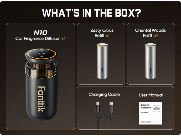 Product packaging with Fanttik N10 Smart Car Air Freshener