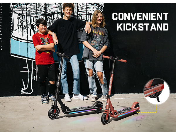 FanttikRide T9 Apex Electric Scooter for Kids 13+ 200W Motor, LED Colorful Lights with Bluetooth Music Speaker, 7/10/12 MPH Digital Display, Adjustable Height, Foldable E-Scooter for Teens