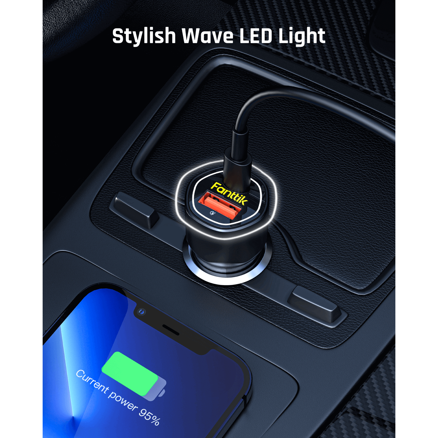 Thoughtfully designed with the unique white wave LED ring that is reminiscent of the soft moonlight, offering anxiety-relief and peace of mind as your drive. It is easier for you to charge at night.