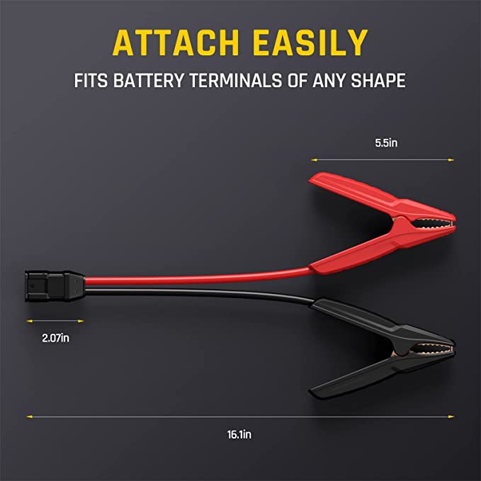 Maximum support 2000A peak battery jumper cables.