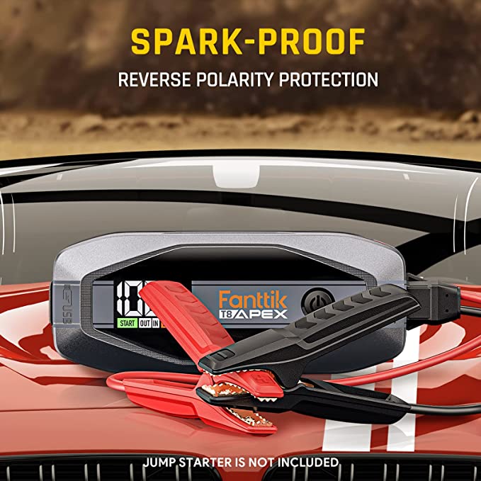 Maximum support 2000A peak battery jumper cables.