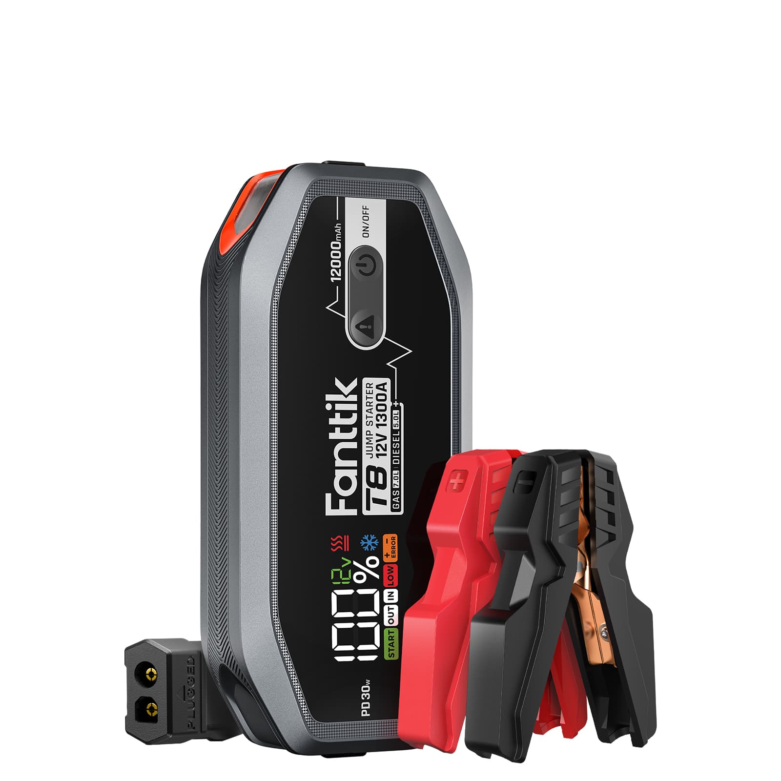 Fanttik T8 1300 Amp Jump Starter, 12V Extreme Safe Lithium Portable Jump Starter