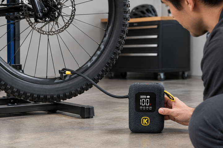 Mountain Bike Tubeless Setup: Seating Tire Beads with a High-Volume Electric Pump