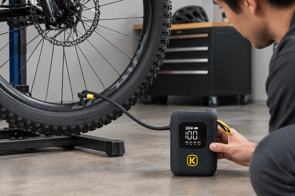 Mountain Bike Tubeless Setup: Seating Tire Beads with a High-Volume Electric Pump