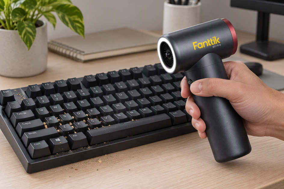 How to Clean a Mechanical Keyboard and PC Fans with an Electric Air Duster