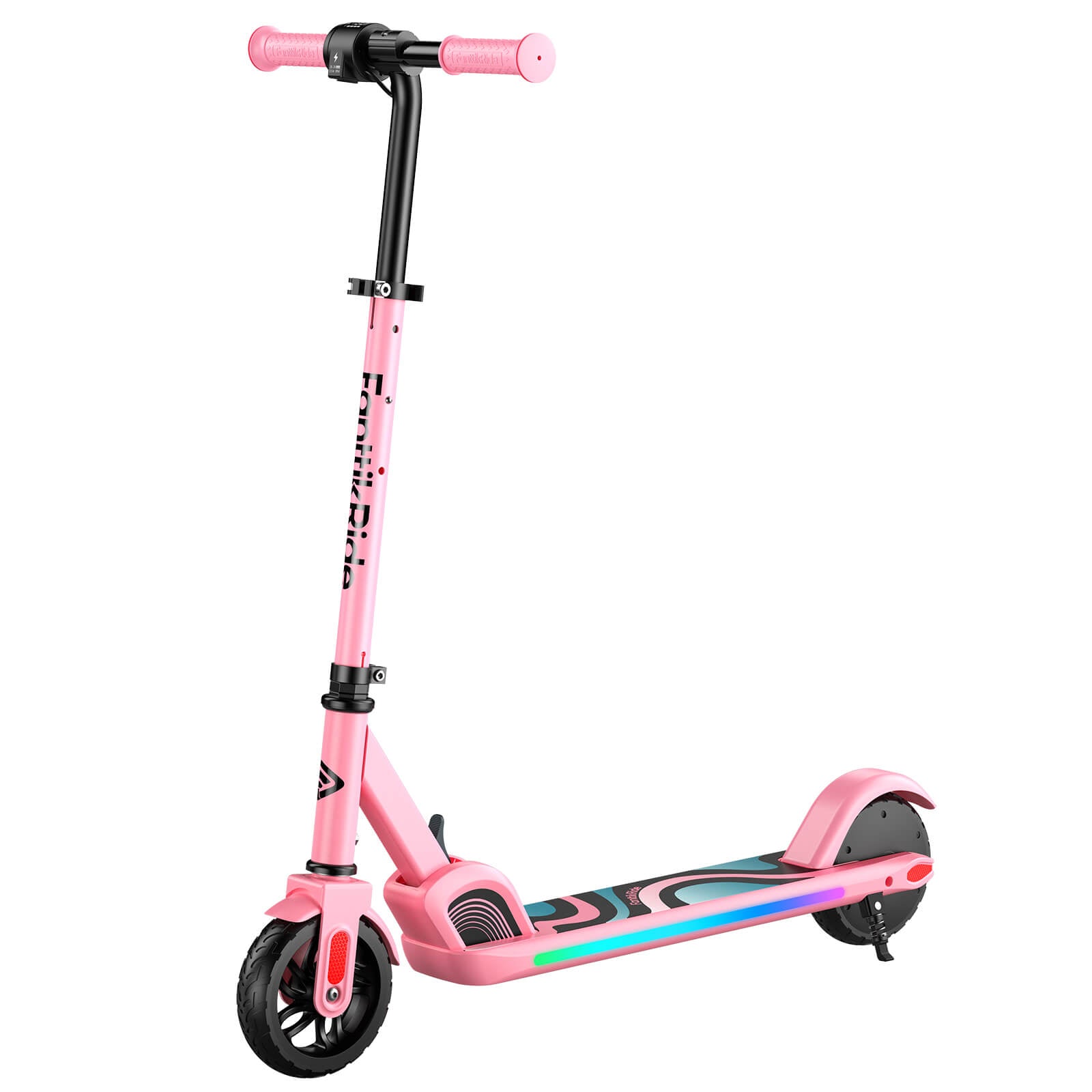 FanttikRide C9 Pro Electric Scooter for Kids Ages 8-12, Colorful Rainbow Lights, 5/8/10MPH, 5 Miles Range, LED Display, Adjustable Height, Foldable, Gifts for Boys and Girls up to 132 lbs