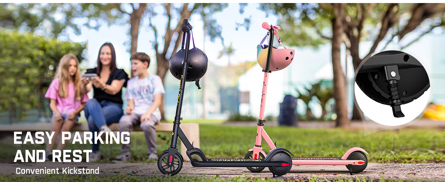 FanttikRide C9 Electric Scooter for Kids Ages 8-12, 6/10MPH, 5 Miles Range, LED Display, Adjustable Height, Foldable, Rubber Wheels, Lightweight, Gifts for Boys and Girls up to 132 lbs