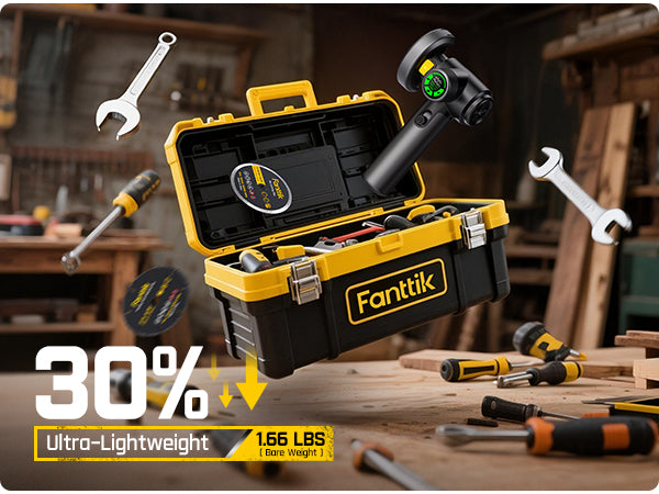 Fanttik M10 ACE Cordless Angle Grinder Brushless, 3 Inch Compact Cut Off Tool with LED Display, 3 Variable Modes, Double Security, Type-C Fast Charging, 10000RPM Mini Cutter with 4 Blades